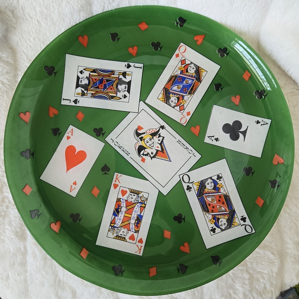 Vintage Luminarc Poker 12inch Glass Platter